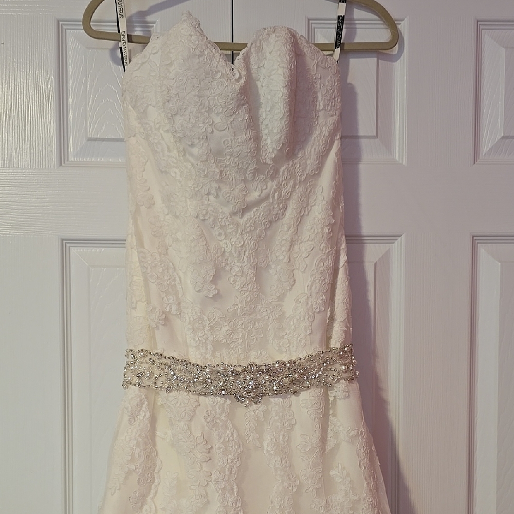 David Tutera White Lace Wedding Gown